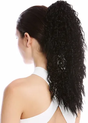Produktbild von WIG ME UP Zopf Pferdeschwanz Voluminös Lockig Krepplocken Schwarz N609-V-1