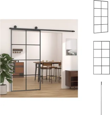 Produktbild von vidaXL Schiebetür Schwarz 102,5x205 cm ESG-Glas und Aluminium -  Haustüren