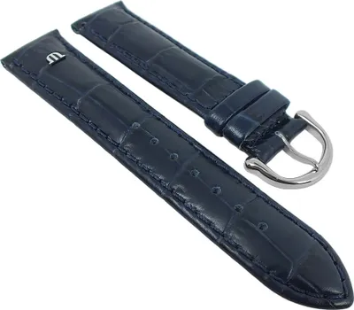 Produktbild von Maurice Lacroix Ersatzband Leder blau, blaue Naht 20mm 25840S
