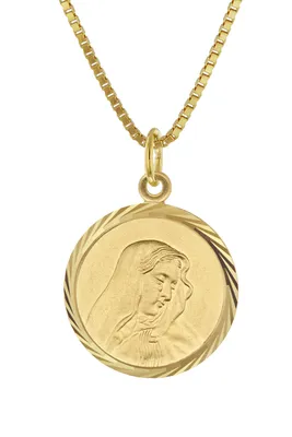 trendor 41408 Madonna Anhänger 333 Gold mit vergoldeter Silberkette 1