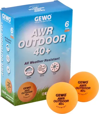 Produktbild von GEWO Tischtennisbälle Outdoor 40+, 6er Set, wasserabweisend & robust, orange