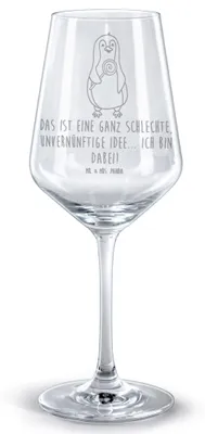 Produktbild von Mr. & Mrs. Panda Rotweinglas mit Gravur Pinguin Lolli - Transparent - Geschenk, Süßigkeiten, weinglas graviert, Unvernünftig, graviertes, Spruch, Gauner, glas für rotwein