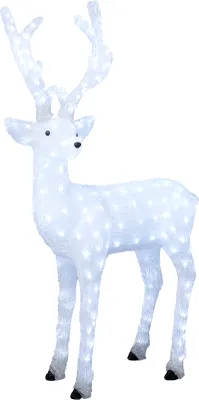 Immagine prodotto di Konstsmide - Renna a LED in acrilico, maschio, 184 diodi bianchi freddi, trasformatore per esterni da 24 V, cavo trasparente ; 6166-203