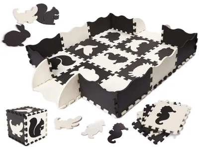 Produktbild von Aga Schaumstoffmatte / Laufstall für Kinder 25St. schwarz und weiß