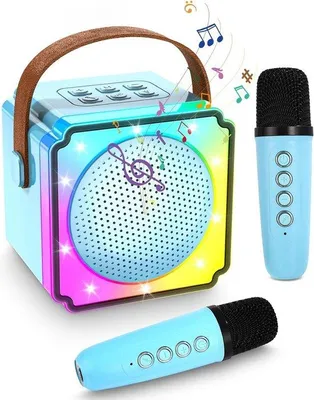 Image de Machine à karaoké pour enfants avec lumières LED, portable, cadeau pour garçons et filles de 5 à 12 ans.