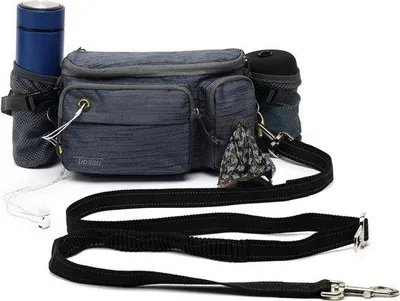 Produktbild von Famanu 4-in-1 Hundeleine mit schockabsorbierendem Bungee und multifunktionalem Hüfttasche