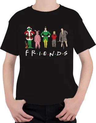 Produktbild von Friends Weihnachtsfilme Cartoon - Weihnachten Christmas Xmas Uni Kinder T-Shirt, Schwarz, 128