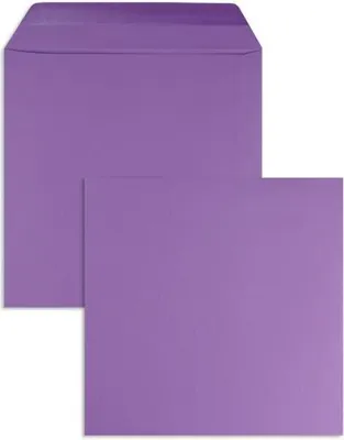 Produktbild von Briefumschläge 190x190mm 120g/qm gummiert VE=100 Stück dunkelviolett