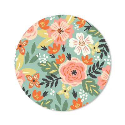 Produktbild von MuchoWow® Mauspad Mousepad Blumen - Illustration - Muster 30x30 cm - Mousepads - Maus Mat - Pad - Mausunterlage - Tischunterlage - Schreibtischmatten