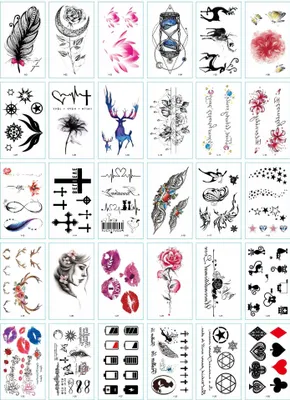 Produktbild von Modebelle Temporäre Tattoos Blumen 30 Bögen Wasserdicht