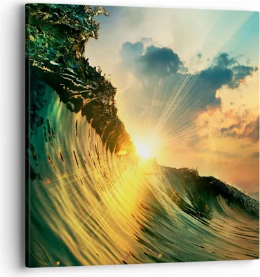 Produktbild von Bild auf Leinwand - Leinwandbild - Meer Welle Wasser - 40x40cm - Wand Bild - Wanddeko - Wandbilder - Leinwanddruck - Bilder - Kunstdruck - Wanddekoration - Leinwand bilder - Wandkunst - AC40x40-3943