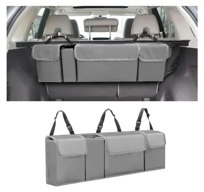 Image de Organisateur de coffre pliable, étanche, en tissu Oxford, gris, avec 4 poches
