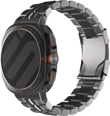 Produktbild von Strap-it Titan-Gliederarmband „Square“ - passend für Samsung Galaxy Watch Ultra / Ultra 2025 (Graphit)
