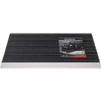 Produktbild von Fußmatte Alu-Anlaufkante schwarz/silber PP/Alu L500xB800xS22mm