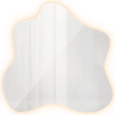 Produktbild von Asymmetrischer LED-Spiegel 58 x 57,5 cm – Modernes Design für Schlafzimmer und Bad – Warmweiß 3000K