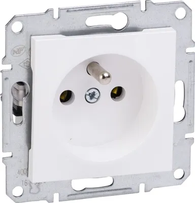 Produktbild von Einzelsteckdose mit Erdung, weiß, Asfora EPH2800721 Schneider