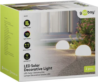 Produktbild von 2er-Set LED-Solar-Dekoleuchte Stein, 24 cm, Größe M, RGBW