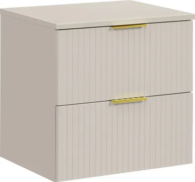 Produktbild von FURNLUX Waschbeckenschrank Adel Beige Und Gold 60cm / Hauptfarbe: Beige / Abmessungen: 60 x 59 x 46 cm