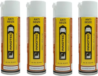 Immagine prodotto di 4 pezzi Innotec Spray al rame Anti Seize - Il lubrificante al rame semplifica lo smontaggio - Agente distaccante resistente alle alte pressioni, impedisce la formazione di ruggine