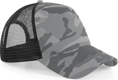 Image de Beechfield Retro Camouflage Casquette Trucker / Baseball avec motif camouflage RW2611 (taille unique) (Gris camouflage)