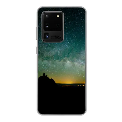 Produktbild von MuchoWow® Handyhülle Schutzhülle Hülle für Samsung Galaxy S20 Ultra Universum - Sternenhimmel - Grün - Jungen - Mädchen - Kinder Silikon Softcase Handy Hülle - Karteninhaber