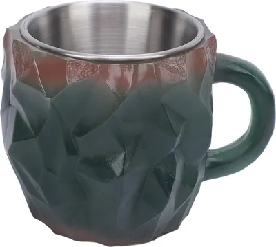 Produktbild von Mineralkristall-Kaffeetasse, multifunktional, ergonomischer Griff, Kunstharztasse, grün