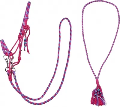 Produktbild von ARBO-INOX Knotenhalfter Zügel Halsring Kombiset QHP Größe - Shetty Farbe - fuchsia