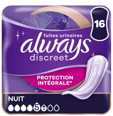 Produktbild von Always Discreet Protection Nacht, 16 Stück, Inkontinenz-Einlagen