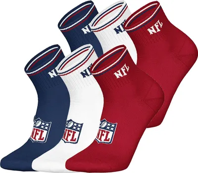 Produktbild von Huddle Uni Freizeitsocken NFL Shield Quarter 6-Pack BLU/WHT/RED - Größe 35-38