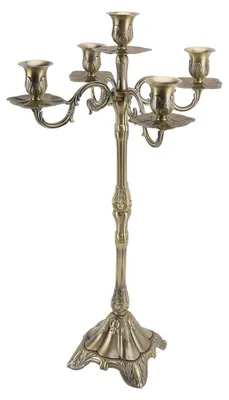 5-armiger Kerzenständer, Bronze, Vintage, 65 cm