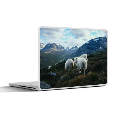 Produktbild von MuchoWow® Laptop Aufkleber Sticker Cover Schafe - Natur - Berge 31x22.5 cm - Laptop-Deko