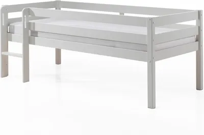 Produktbild von VIPACK Kojen-Spielbett mit Liegefläche 90 x 200 cm, inkl. Leiter und Rolllattenrost, Kiefer massiv weiß lackiert