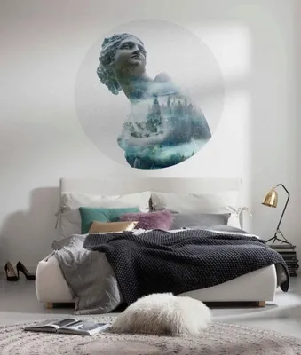 Immagine prodotto di Carta da parati Komar in tessuto non tessuto rotonda e autoadesiva "Gaia" - Dimensioni: 125 x 125 cm (larghezza x altezza) - 1 pezzo