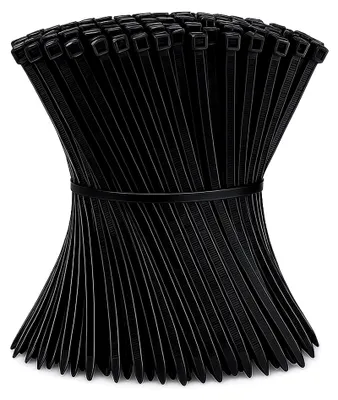 Produktbild von 500 Stück schwarze Kabelbinder, 300 mm x 4,8 mm, selbstsichernd für Kabelmanagement in Werkstätten