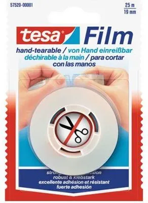 Zdjęcie produktu dla TESA 57520, 25 m, Półprzezroczysty, Polipropylen (PP), 19 mm, 1 szt., Blister