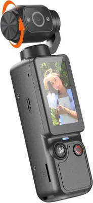 Produktbild von Mini Videocamera mit 180° drehbarer Linse - Handheld Kamera mit 7-Stunden Akkulaufzeit - inklusive 32GB Speicherkarte - 2,5K Auflösung - Bodycam für POV-Aufnahmen - schwarz