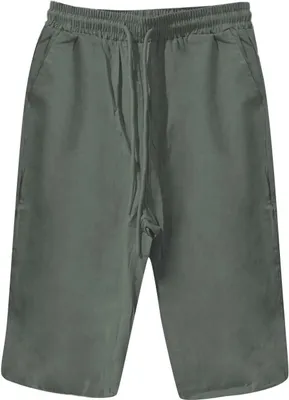 Produktbild von Damen Leinen-Shorts Sommer Knielang mit Kordelzug, Luftig und Bequem, Hohe Taille, Casual Strandhose