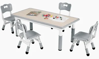 Immagine prodotto di Tavolo da gioco - Tavolo per attività - Sedie - Tavolo - Set tavolo e sedie per bambini - Regolabile