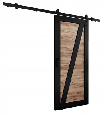Produktbild von KierMoebel Schiebetür Komplettset LOFT ADIO 3 Black& Craft Gold 96x205x3,2 cm, Wohnzimmer Schiebetür
