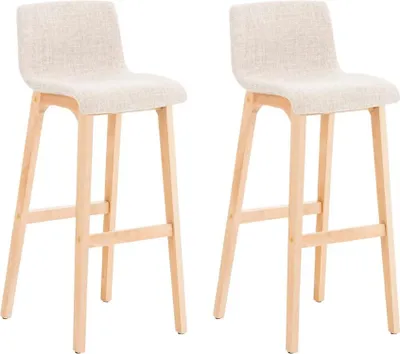 Produktbild von 2-teiliges Barhocker-Set - Barhocker - Komfortables und ergonomisches Design, Farbe: Creme