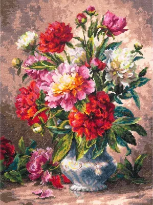 Produktbild von Magic Needle Zweigart Edition Kreuzstich-Set „Peonies“, 28 x 35 cm