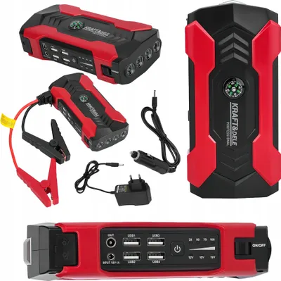 Zdjęcie produktu dla KRAFT&DELE | Power bank z funkcją rozruchu, 800A, 28000 mAh, do samochodów, kompaktowy power bank z funkcją rozruchu, SuperSafe litowy akumulator samochodowy z funkcją szybkiego ładowania przez USB