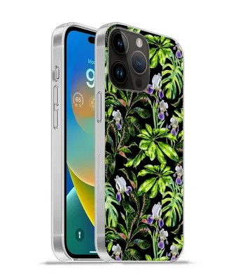 Produktbild von MuchoWow® Handyhülle Schutzhülle Hülle für Apple iPhone 14 Pro - Softcase Blume - Blätter - Muster Silikon Softcase Handy Hülle - Umschlag