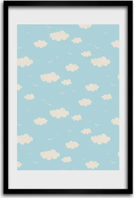 Produktbild von Bild - Bilderrahmen - 40 cm x 60 cm - MDF - Rahmen - Wandkunst - Wolke