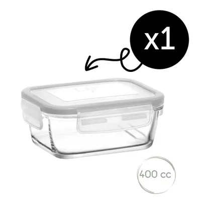 Produktbild von LAV Fresco Glasbehälter mit Deckel – 400 ml (13 1/2 oz), 1er Set