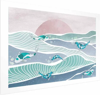 Produktbild von Posterpapier Poster - Fish on the Waves 90x60 cm Tiere c-C-10114-ao-a