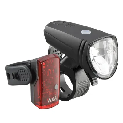 Produktbild von AXA Greenline Vorderes + Hinteres Fahrradlicht LED USB-Akku 25 Lux mit StVZO
