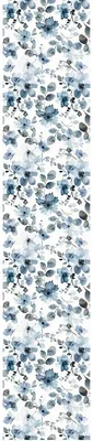 Immagine prodotto di Carta da parati in tessuto non tessuto preincollata – Fiori acquerellati grigio-blu – 1 rotolo da 300 x 60 cm