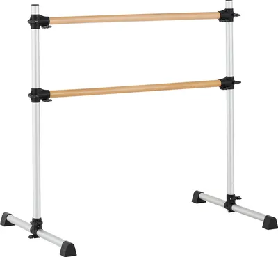 Obrázek produktu pro SucceBuy volně stojící baletní tyč s dvojitou tyčí, výškově nastavitelná (170-1165 mm), dřevěná protahovací tyč pro taneční trénink, balanční cvičení, relaxaci a fitness.