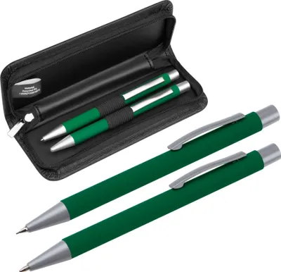 Produktbild von Metall-Schreibset / mit Kugelschreiber und Bleistift / Farbe: grün